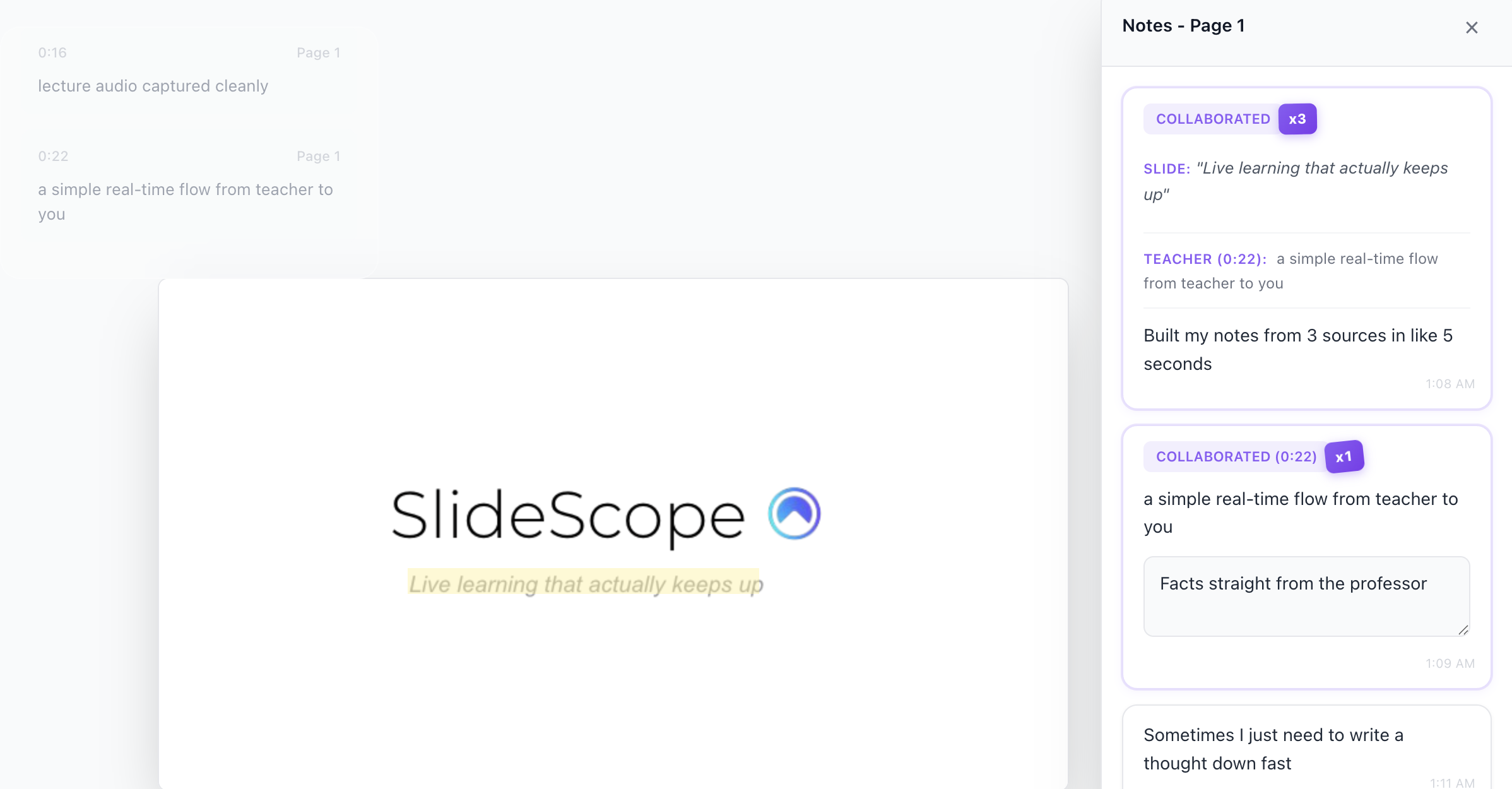 Student Live Session View